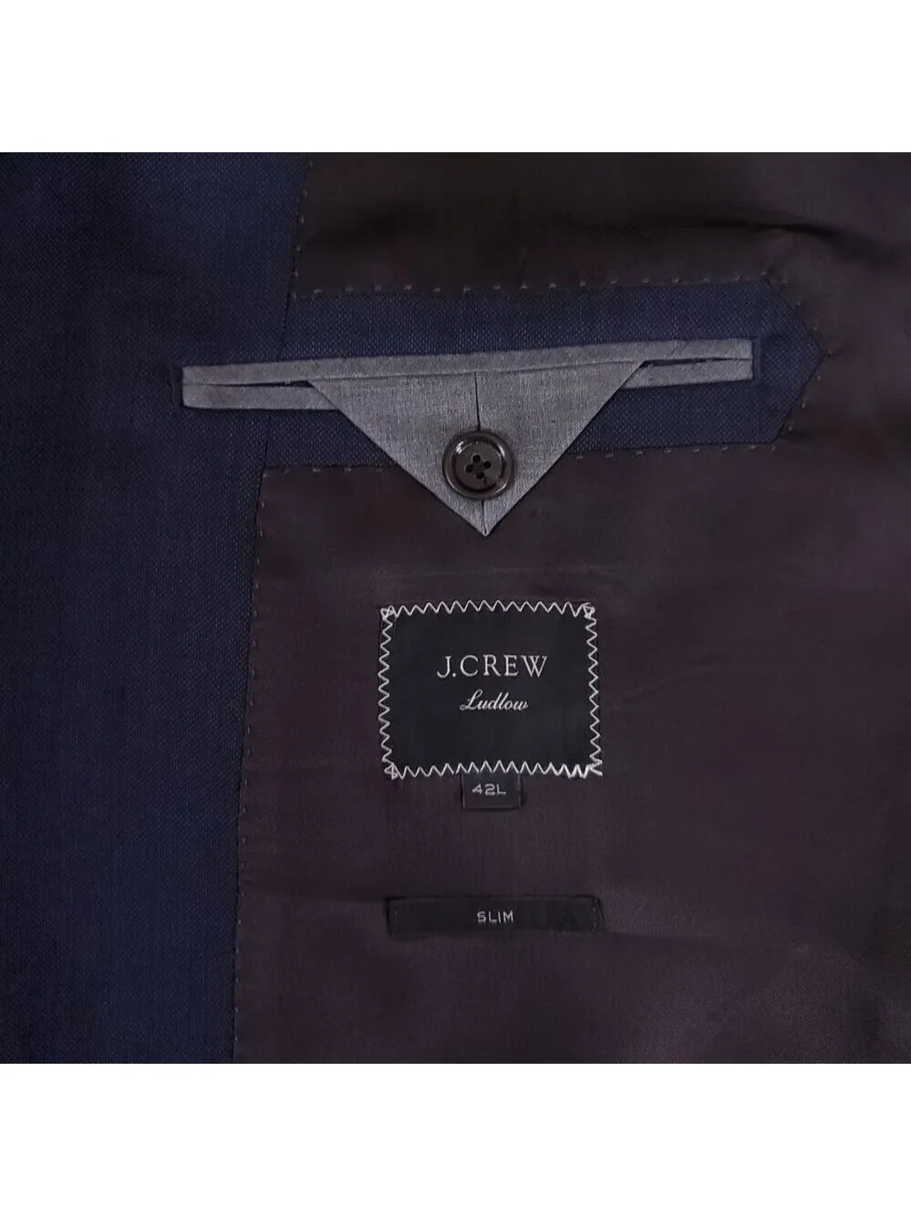 J. Crew Ludlow Slim fit Suit Jacket 42L Tollegno 1900 Italian 3D Wool Navy J3272